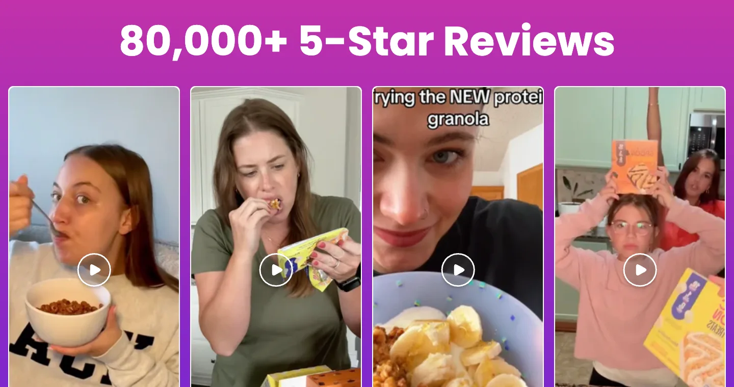 Magic Spoon 80,000+ 5-star reviews band with no best-seller or bundle framing attached